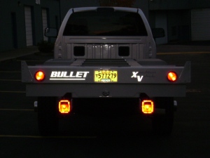 the BULLET XV nameplate illuminated