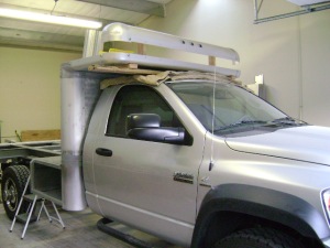 mock up of the actual roof height with the top lowered